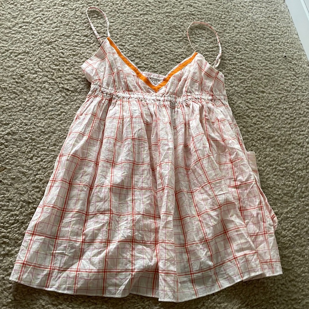 Pink Victoria secret loose tank top pink orange and green